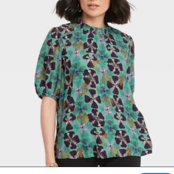 Knox Rose Tops - Know Rose Size Small Oversized Floral Print Women's Top